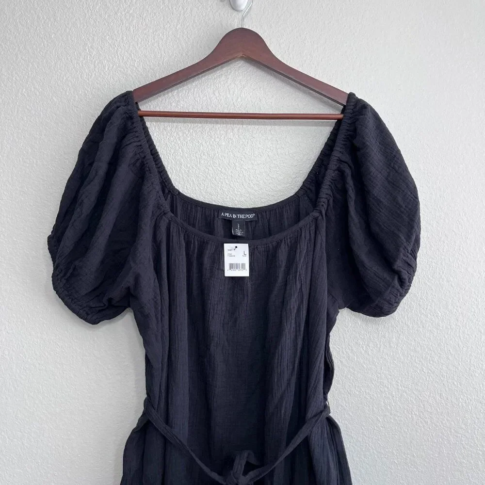 NWT A Pea In The Pod Maternity Dress Size Large Women's Organic Cotton Gauze - Picture 2 of 7